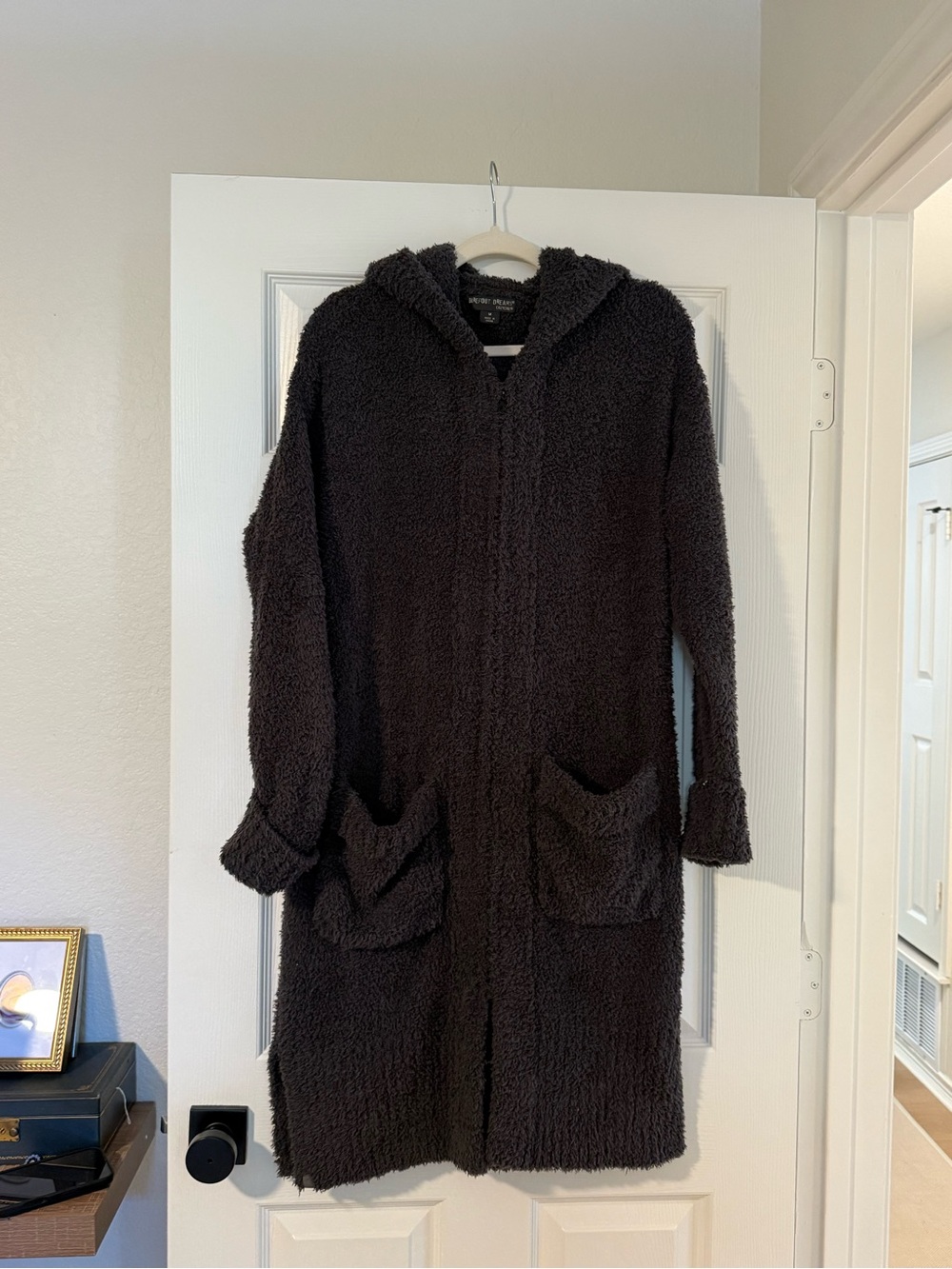 Barefoot Dreams Cozy Hooded Long Jacket Black